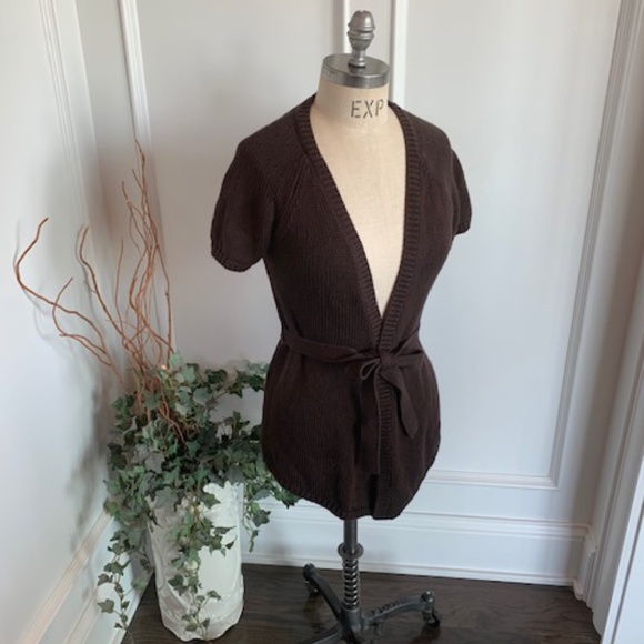 Banana Republic Sweaters - Banana Republic S/S Brown Wrap Cardigan Sweater